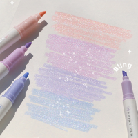 4pcs/set Shiny Marker Pens Glitter Highlighter Drawing Painting Markers Korean Stationery Office Student School Supplies-Yuerek