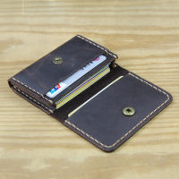 Handmade Genuine Leather Card Wallet Leather Card Holder Men small Purse Credit ID card Holder Women Business Card case
