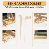 Mini Japanese Zen Garden Rake Bamboo Tool Set, Wooden Sandbox Sand Play Therapy Toy Kit for Spiritual Peace Meditation