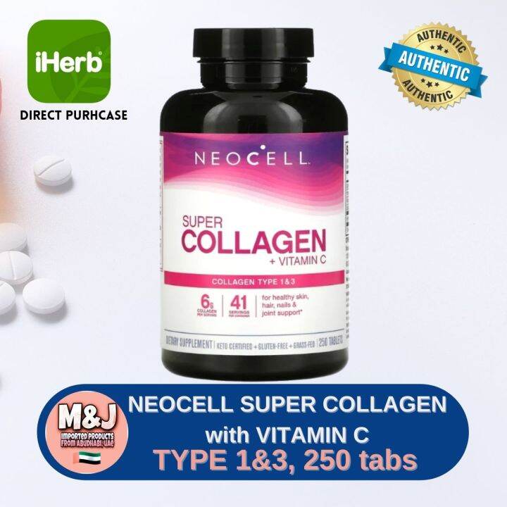 IMPORTED! NEOCELL, Super Collagen with Vitamin C, Type 1 & 3, 250