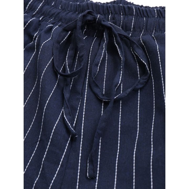 women-stripes-pockets-elastic-waist-plus-size-vintage-pants