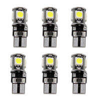 BHKASDI แคนบัส Led T10 6ชิ้นปราศจากความผิดพลาดของ5 SMD หลอดไฟข้างรถหลอดไฟสีขาว168 W5W 194