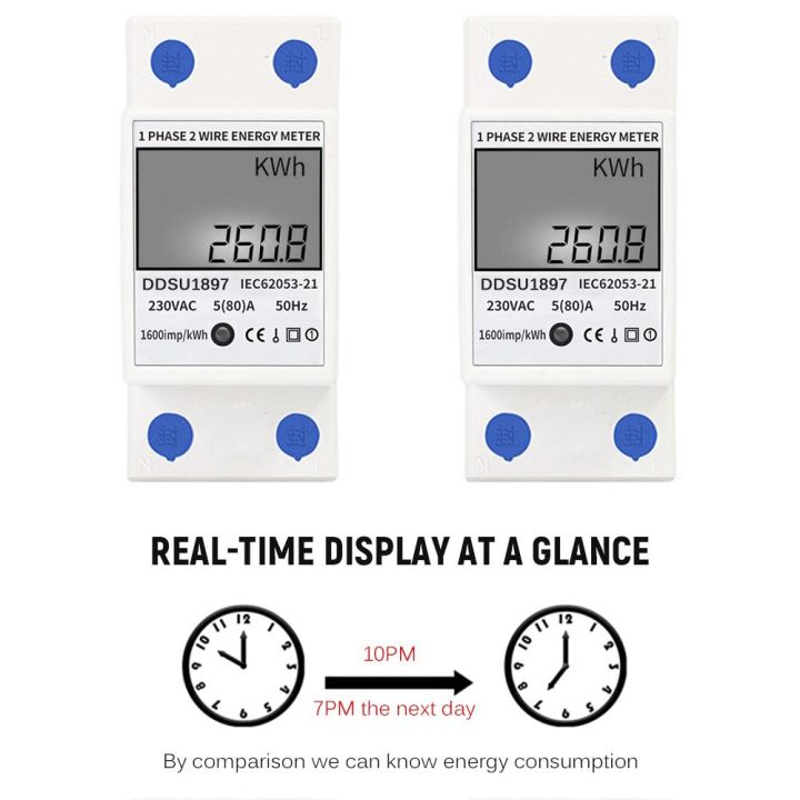 มิเตอร์วัดพลังงานไฟฟ้าดิจิตอล220v-80a-เฟส-din-rail-เดี่ยวมิเตอร์ไฟฟ้าเฟสเดียวสองสายมิเตอร์วัดทางไฟฟ้ามัลติฟังก์ชั่น