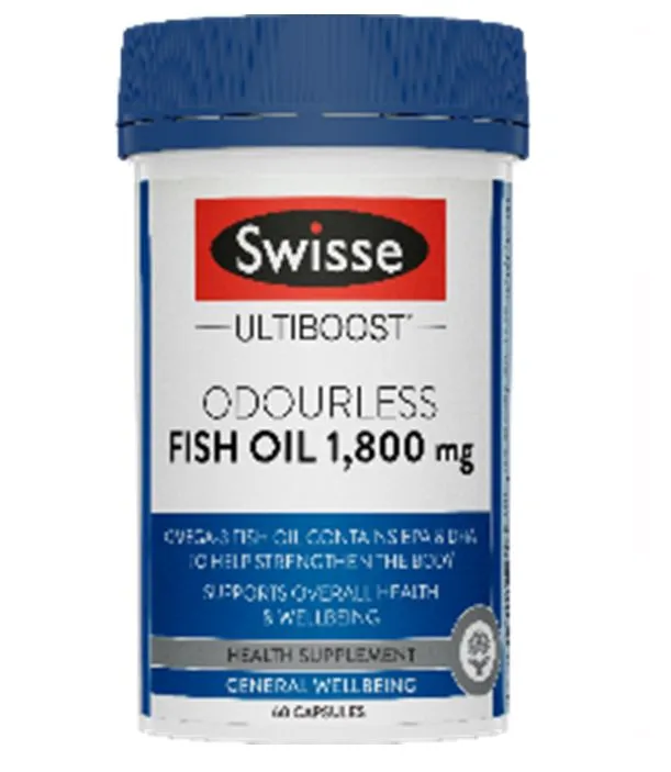 Swisse Ultiboost Odourless Fish Oil Concentrate 1800mg 60 Cap (Exp 11/