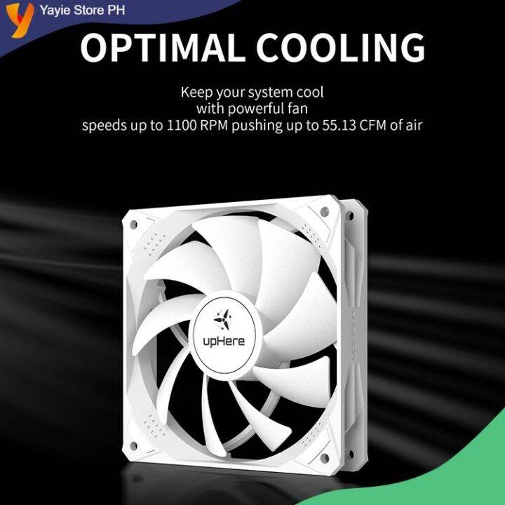 upHere CPU Coolling Fan Cheap 120mm 3Pin Molex 4Pin White Computer