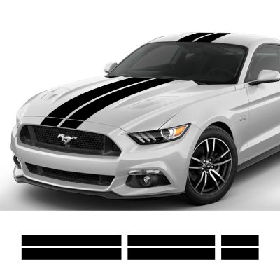 ◄✆ 3Pcs Car Stickers Auto Hood Bonent Roof Tail Decor Decal Graphics Stripes Kit Vinyl Tuning Cover For Ford Mustang GT500 GT350 GT