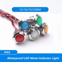 12mm 16mm 19mm 22mm Waterproof Metal Spherical Round indicator Signal lamp LIGHT with wire LED red yellow blue green white