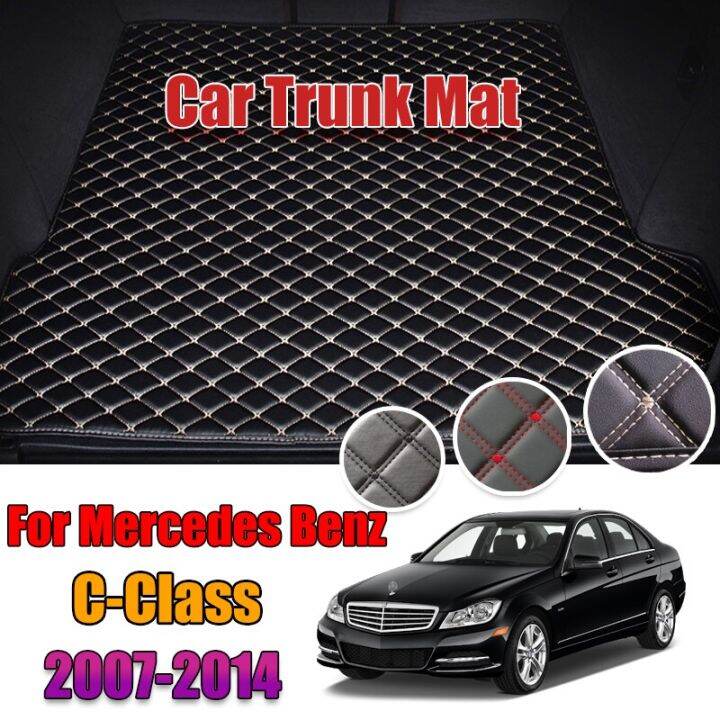 รถเบนซ์-alas-bagasi-mobil-หนังพรม-w204ไลเนอร์กระบะหางสำหรับ-mercedes-benz-c-class-2007-2014กระโปรงท้ายแผ่นรองกระโปรงหลังรถแผ่นรองพื้นหลัง