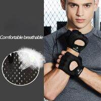 hotx【DT】 Mens Gloves Gym Weightlifting Breathable Mitten Training Non-slip Half Cycling