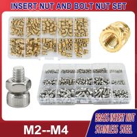 ™ M2 M3 M4 Brass Hot Melt Insert Nut Hex Socket Bolt Kit Motherboard 3D Printer PCB Embedded Knurl Nuts Stainless Steel Screw Set