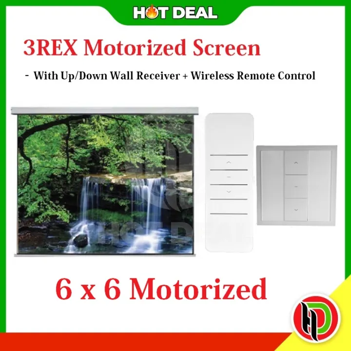 Hotdeal 3rex 70 X 70 6x6 Motorized Projector Screen With Remote Control Projector Screen 6660