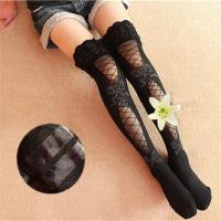 (HOT) Explosive spring and summer stockings ultra-thin high lace female temptation over the knee black