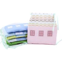 Baby Cotton Bumper 30x30cm Baby House Shape Bumper Crib Breathable Cotton Liner Pillow Protector