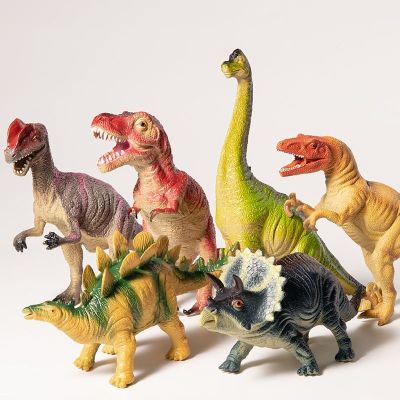 Jurassic dinosaur toy soft rubber suit combination of little male girl simulation animal model of tyrannosaurus rex