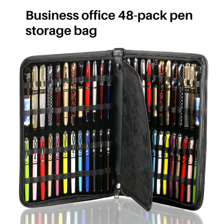 1-pc-black-fountain-pen-color-pu-leather-storage-case-holder-for-48-pens