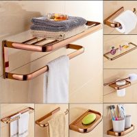 ss Bathroom Accessories Set, Rose Gold ss Robe hook,Paper Holder,Towel Bar,Soap basket,Towel Rack bathroom Hardware set