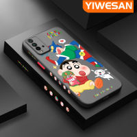 YIWESAN เคสสำหรับ Xiaomi Redmi 9T Redmi 9 Power Case ลายการ์ตูน Crayon Shin-Chan บางมีน้ำค้างแข็งโปร่งใสแข็งขอบสี่เหลี่ยมกันกระแทกปลอกซิลิโคนคลุมทั้งหมดเคสนิ่มสำหรับป้องกัน