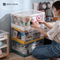 BRICK HOUSE กล่องเก็บของพลาสติก แบบใส พับเก็บได้ มีฝาปิด-เปิด / กล่องเก็บของ ชั้นวางของ Storage Box