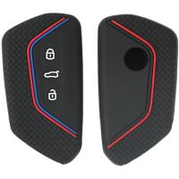 ☋▤ Boutique Silicone Car Keyless Remote Key Case Smart Key Cover for VW Golf 8 Mk8 for Skoda for SEAT Keychain Key Holder Cover