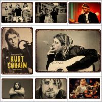 Rock and Roll Music Star Metal Print Plates Vintage Tin Sign Poster Singer Kurt Cobain Metal Plaques Pub Bar Sign Man Cave Decor Size: 20cm X 30cm（Contact the seller, free customization）