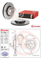 09 9586 11 จานเบรค ล้อ F (ยี่ห้อ BREMBO) รุ่น HC UV PVT VOLVO S60 II S80 II D4 T4 ปี2005-&amp;gt;