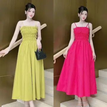 Lịch sử giá Váy 2 dây lụa khuy hàng đẹp hồng đậm hồng xám xanh mnozasv9 cập  nhật 72023  BeeCost