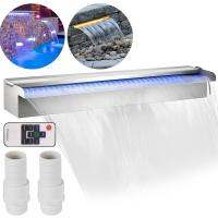 Factory Outlet,  Pool Waterfall พร้อมไฟ LED Strip Waterfall Spilway สแตนเลสสี่เหลี่ยมสำหรับสวนบ่อน้ำน้ำพุสระว่ายน้ำ