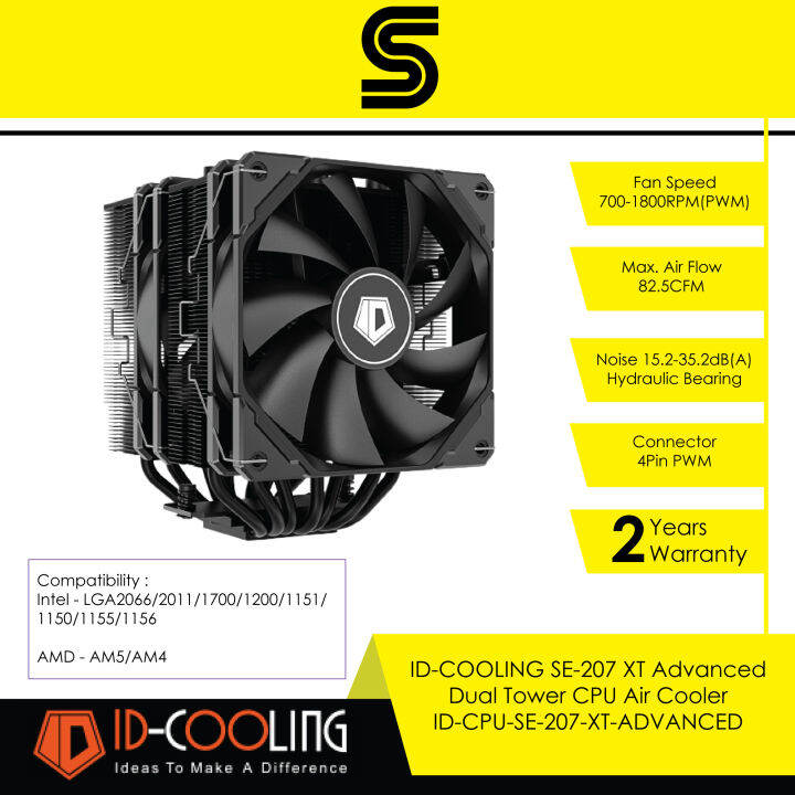 ID-COOLING SE-207 XT Advanced Dual Tower CPU Air Cooler - ID-CPU-SE-207 ...