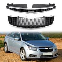 Areyourshop 2PCS ด้านหน้ากันชนด้านบน + ล่างกระจังหน้า Trim สำหรับ 2009-2014 Chevy Cruze