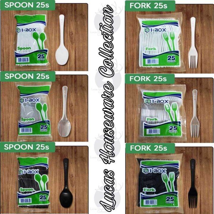 DISPOSABLE PLASTIC SPOON AND FORK (25PCS / PACK) AVAILABLE IN CLEAR / WHITE AND BLACK Lazada PH