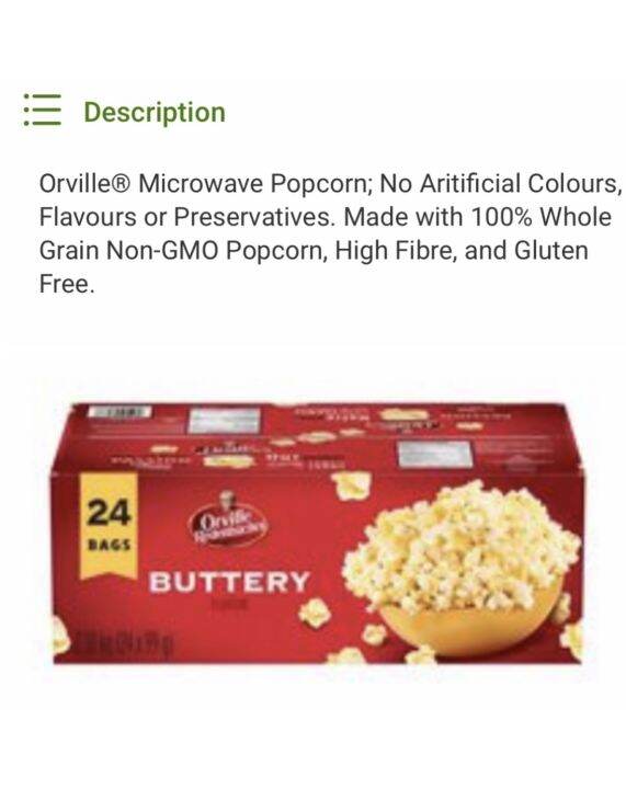 ORVILLE Microwave Popcorn NONGMO BUTTER [per pc.] Lazada PH