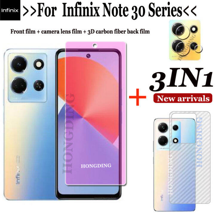 3in1สำหรับ-infinix-note-30-vip-note-30-5g-4g-note-30-pro-แบบเต็มหน้าจอใส-ป้องกันแสงสีฟ้า-ความเป็นส่วนตัวฟิล์มกระจกเทมเปอร์-สติ๊กเกอร์สกีนหลังเลนส์กล้องถ่ายรูป-แผ่นฟิล์มด้านหลังคาร์บอนไฟเบอร์ด้านหลัง