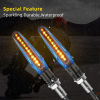 2 Pairs Universal Motorcycle LED Turn Signal Light Indicator Flasher Light Flexible Amber Blinker Lamp Light for Moto motorbike