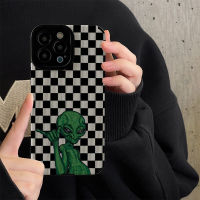 เคสโทรศัพท์ลายมนุษย์ต่างดาวน่ารักสำหรับ iPhone 14/13/12/11 Pro Max 12 13 Mini 6 6S 7 8 Plus X XR XS Max เคสหลังนิ่มกันกระแทกแฟชั่นที่สร้างสรรค์กรอบโทรศัพท์พร้อมเลนส์กล้องคลุมทั้งหมดฝาครอบป้องกัน