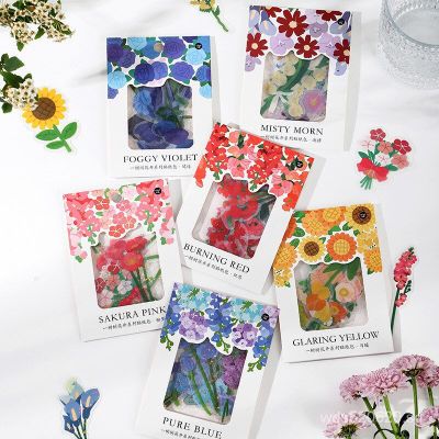 Mohamm 15PcsPack Flowers Creative Stickers Aesthetic Scrapbooking Stationery School Supplies CS2E