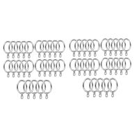 48 Pack Metal Curtain Rings, 30mm Internal Diameter Eyelets for Curtain Poles, Rods and Drapery, Silver