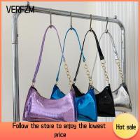 VERFZM SHOP หนังพียู กระเป๋าสะพายไหล่แบบสั้น สีทึบทึบ สลิงกระเป๋าถุง มีสไตล์ ถุงใต้วงแขน ผู้หญิง gilrs