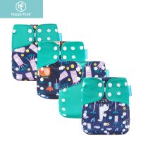 【CC】 HappyFlute 4Pcs Set Diaper Washable amp;Reusable Baby Nappy New Print Adjustable Cover