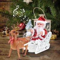 ตุ๊กตาซานตาคลอส Elk Sled Toy Universal Electric Car With Music Children Kids Christmas Electric Toy Doll Home Xmas Decor Gifts