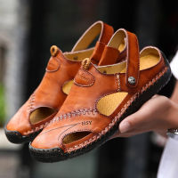 2019 New Style Fashion Men leather Sandals Mens Comfortable Casual Shoes Male Summer Lightweight Beach Sandals Big Size 38-48