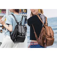 Anti Theft Women Backpack PUTravel Sling Bag School Bag