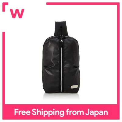 [ผลิตภัณฑ์กลางแจ้ง] Body Bag PU Coat Vertical Basic Metal Plate Casual Black