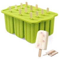 hot【cw】 UPORS Silicone Mold 12PCS Popsicle Molds Easy-Release BPA-free Maker with 50PCS Stick