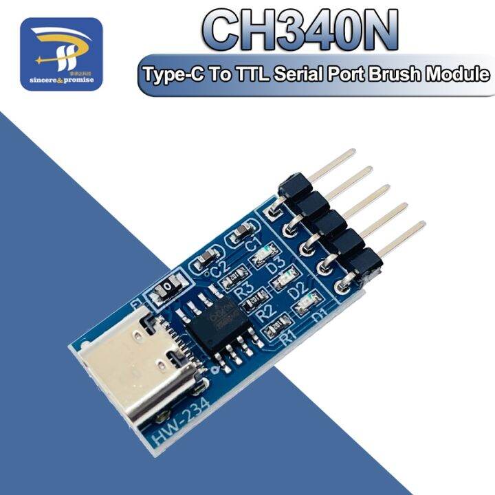 TYPEC USB to TTL Serial Port CH340N Module CH340 DC 5V/3.3V Upgrade MCU Download Brush Line