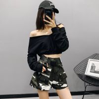 NEW Summer Womens Camouflage Shorts Female Army Green Camouflage Shorts Ladies High Waist Casual Short For Women