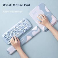 ⊙㍿℗ Silicone Mouse Pad With Keyboard Wrist Rest Set Nonslip Ergonomic Hand Support Mice Mat 3D Mousepad For Game Laptop Office Work