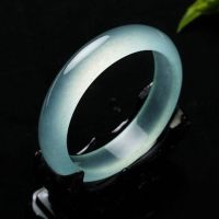 Genuine Natural Ice Color Jade Bangle Bracelet Charm Jewellery Fashion Accessories Hand-Carved Amulet Gifts for Women Her Men