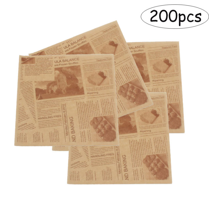 200pcs-separate-newspaper-print-for-sheets-basket-grease-wax-cookies-resistant-burgers-liners-sandwich-paper-food