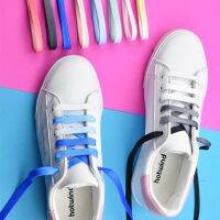 1คู่ (2ชิ้น) สีสัน Gradient Shoelaces รองเท้าแบน Laces แฟชั่นผ้าใบ Candy Party ผ้าเชือกผูกรองเท้าผู้หญิงและผู้ชายรองเท้าลูกไม้