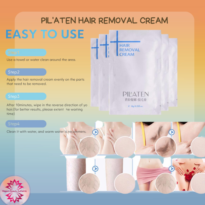 🍇MEGUMI BEAUTY AUTHENTIC PILATEN HAIR REMOVAL CREAM 10g PAIN FREE